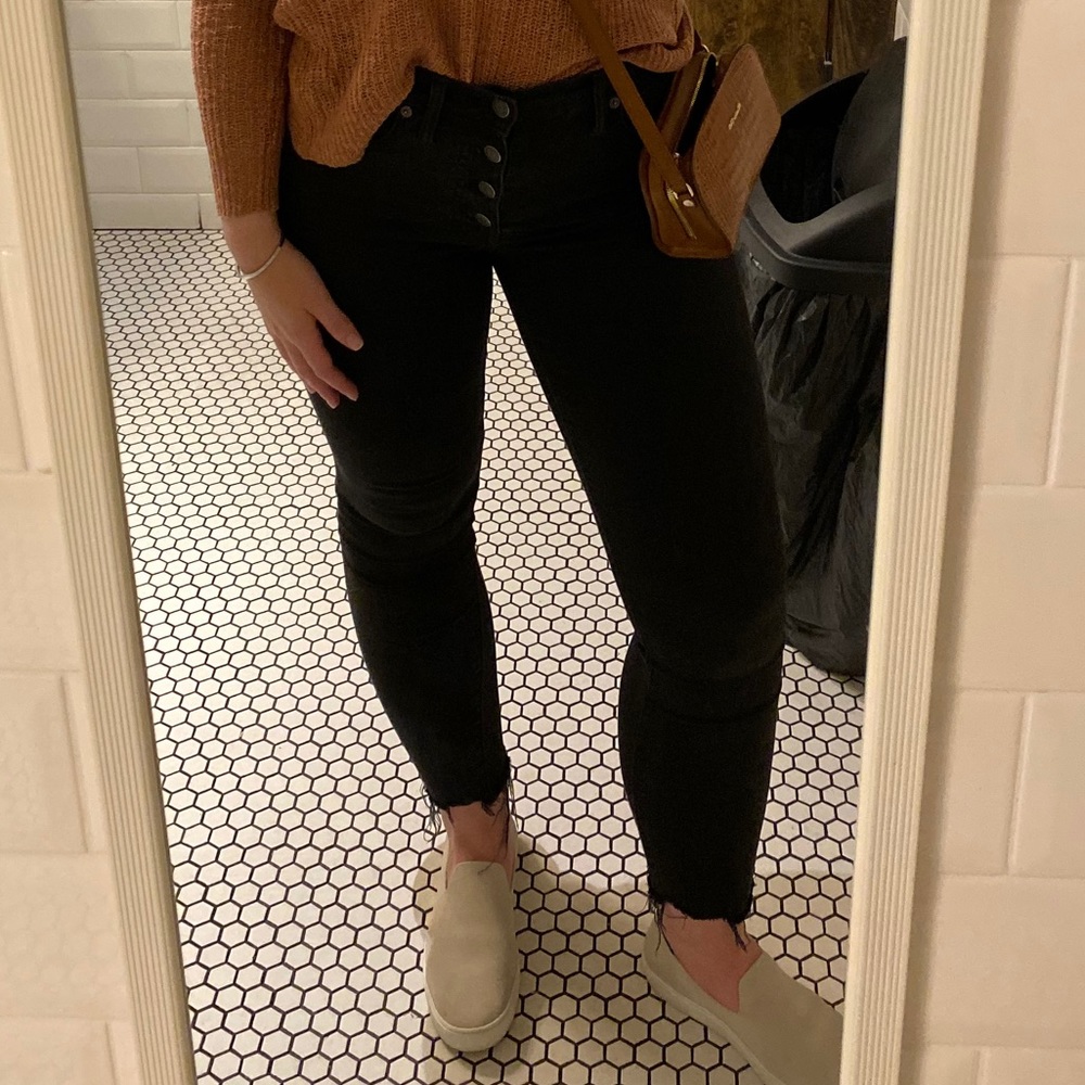 Madewell 9” high rise Black Skinny Jeans